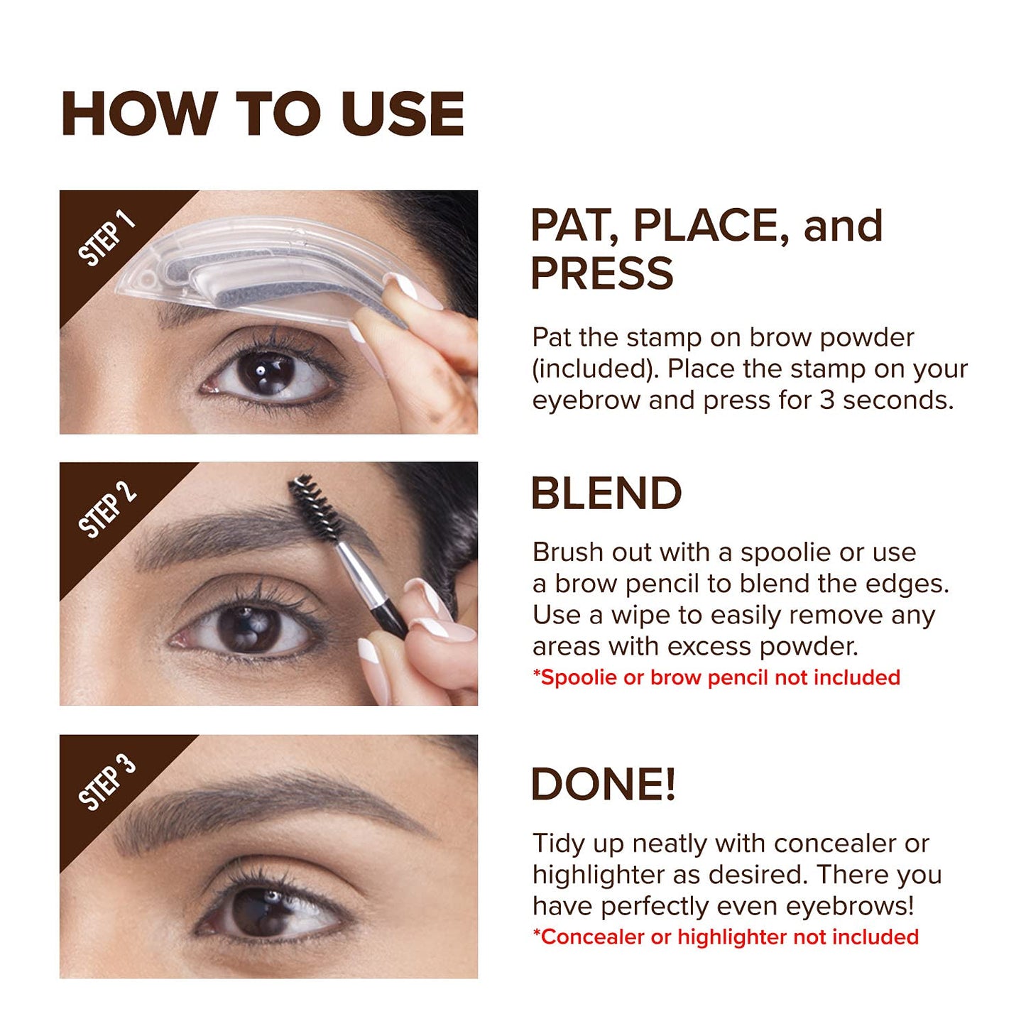 Eyebrow Stamp - Perfectly Defined Natural Eyebrows! With 10 Original Stencils